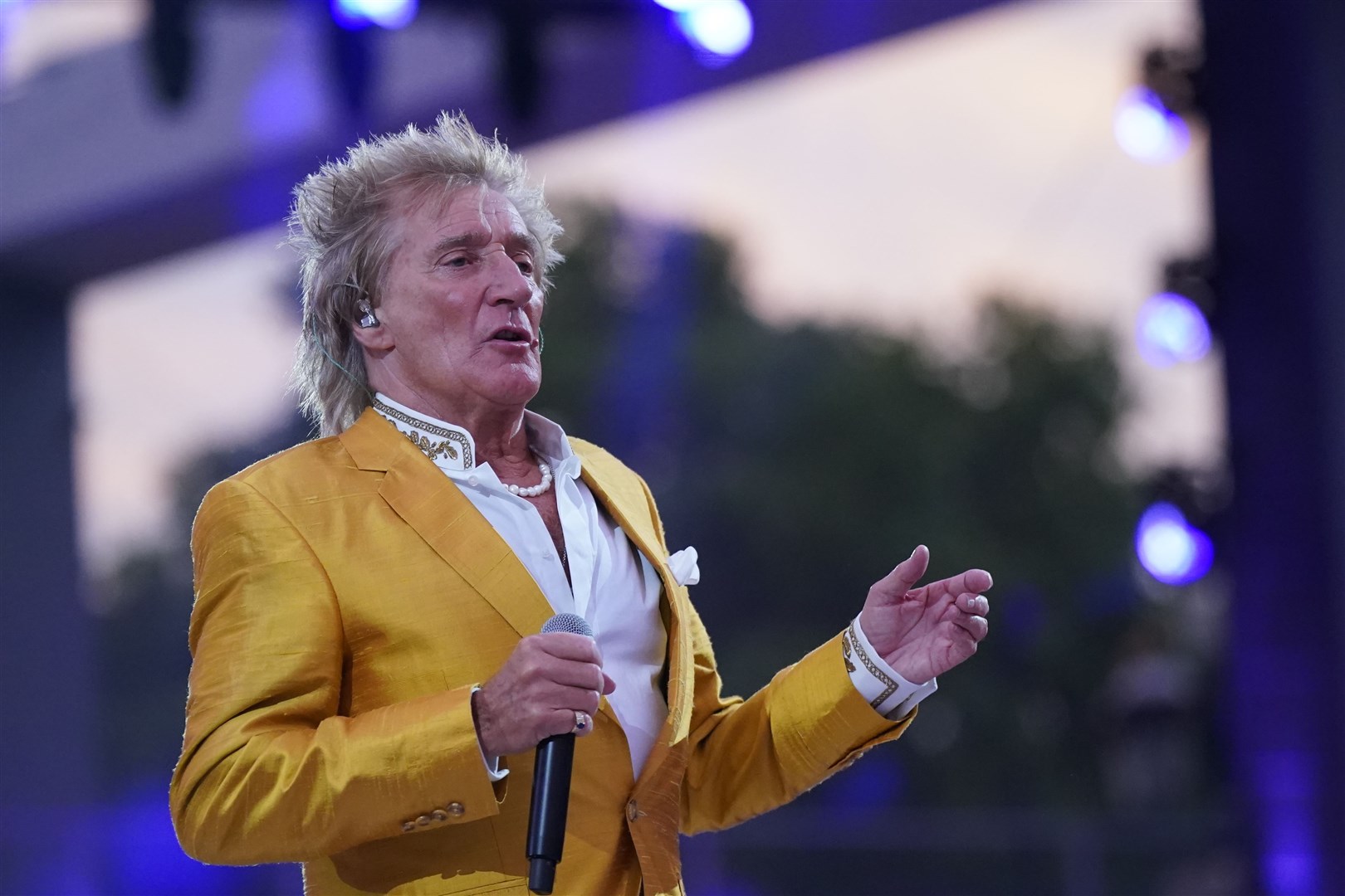 Sir Rod Stewart performing during the Platinum Party at the Palace (Victoria Jones/PA)