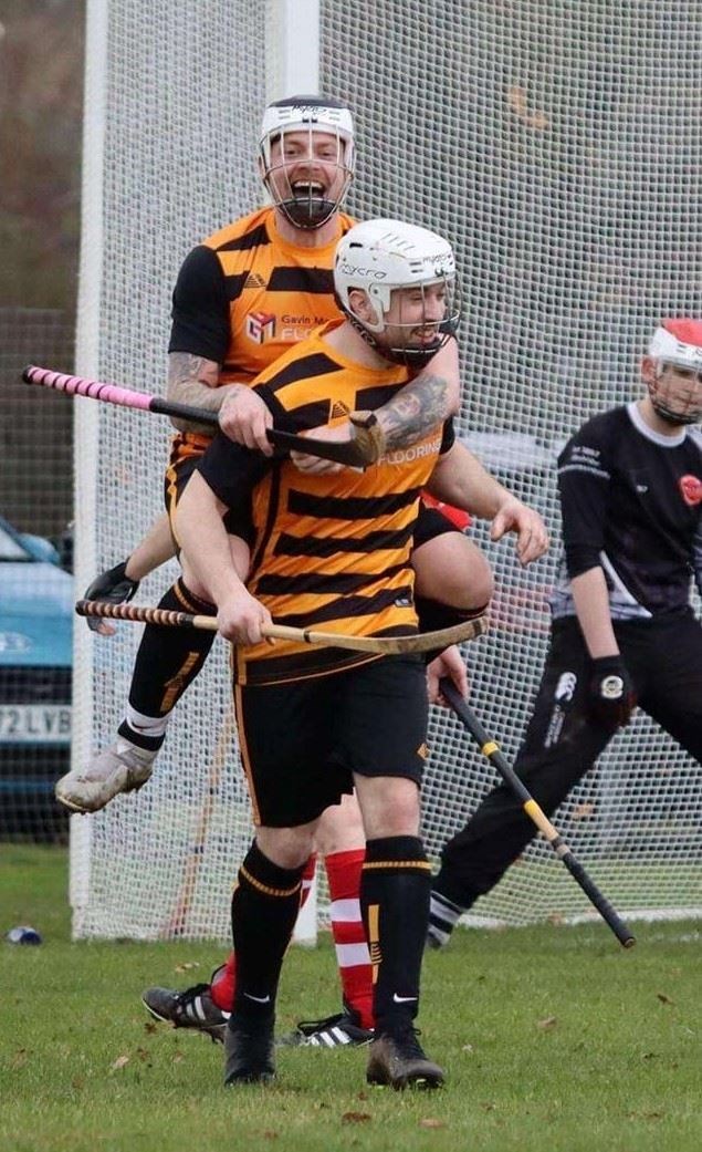 Scott Knox (top) celebrating one of his many goals.