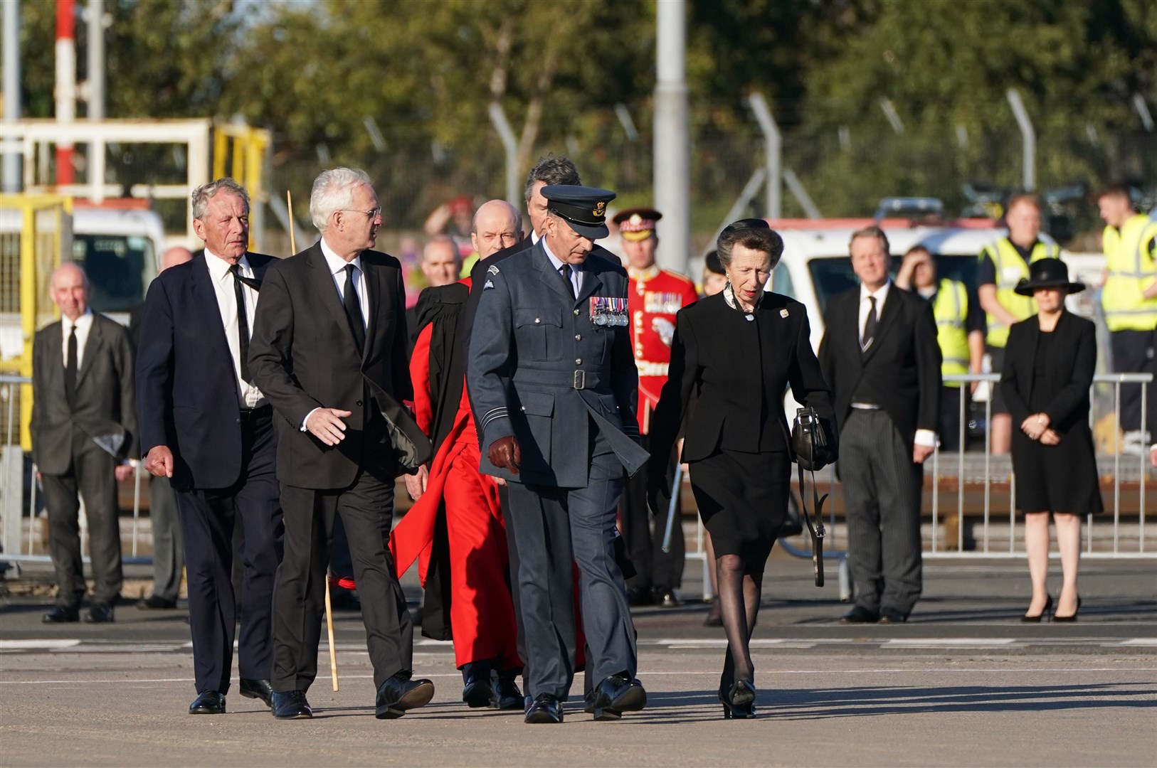 The Princess Royal accompanied the Queen’s coffin on its final flight from Edinburgh to London (Andrew Milligan/PA)
