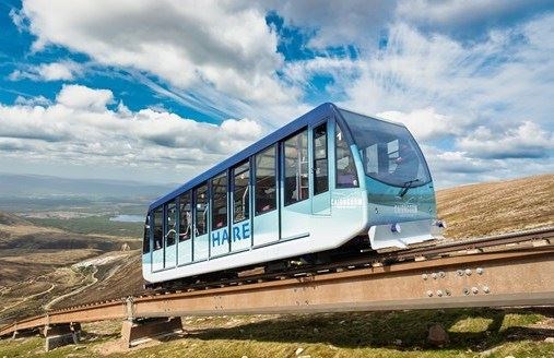 The funicular railway has returned today after programmed maintenance work. Picture: HIE.