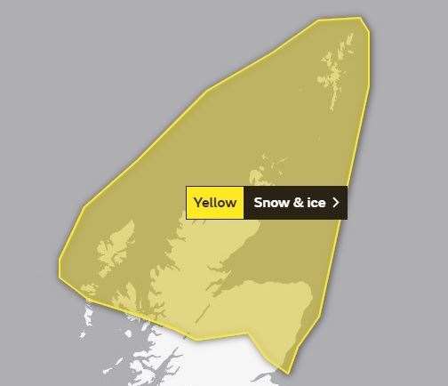 The snow and ice warning will run overnight into Christmas Eve. Picture: Met Office.