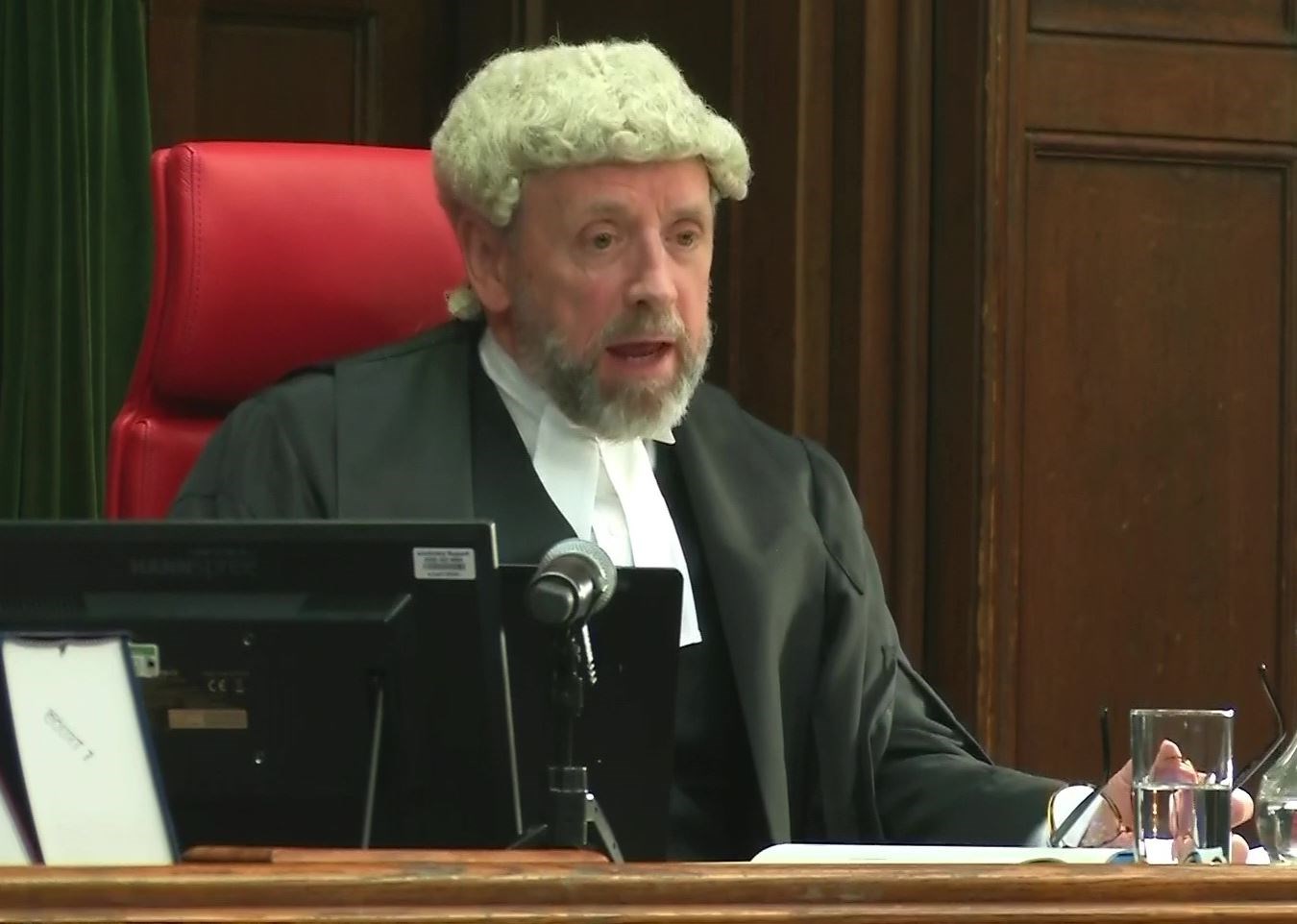 Lord Justice Holroyde during the hearing for Peter Sullivan at the Court of Appeal (PA)