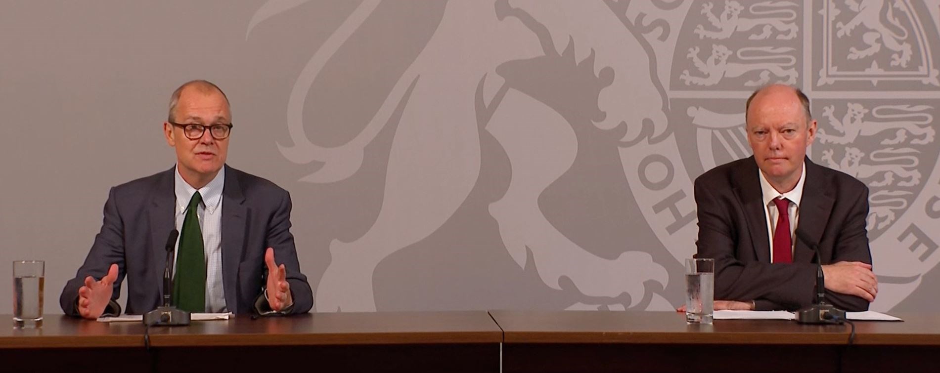 Screen grab of the Government’s chief scientific adviser Sir Patrick Vallance (left) and chief medical officer Chris Whitty (right) (PA Video/AP)