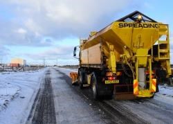 A Highland Council gritter hard at work last winter.