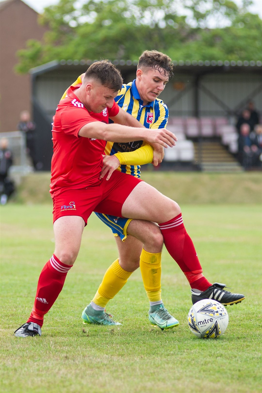 Lewis McAndrew (left) scored his first Lossiemouth goal in the North Cup quarter-final win over Fort William. Picture: Daniel Forsyth..