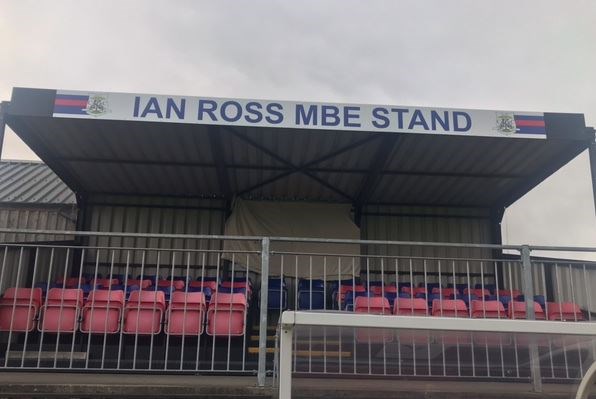 NAME UP IN LIGHTS: Well, nearly, at the Ian Ross Stand.