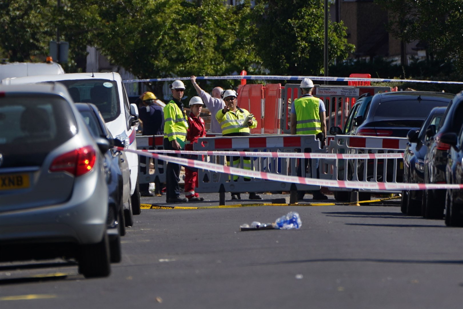 A 200-metre cordon was put in place following the explosion (Kirsty O’Connor/PA)
