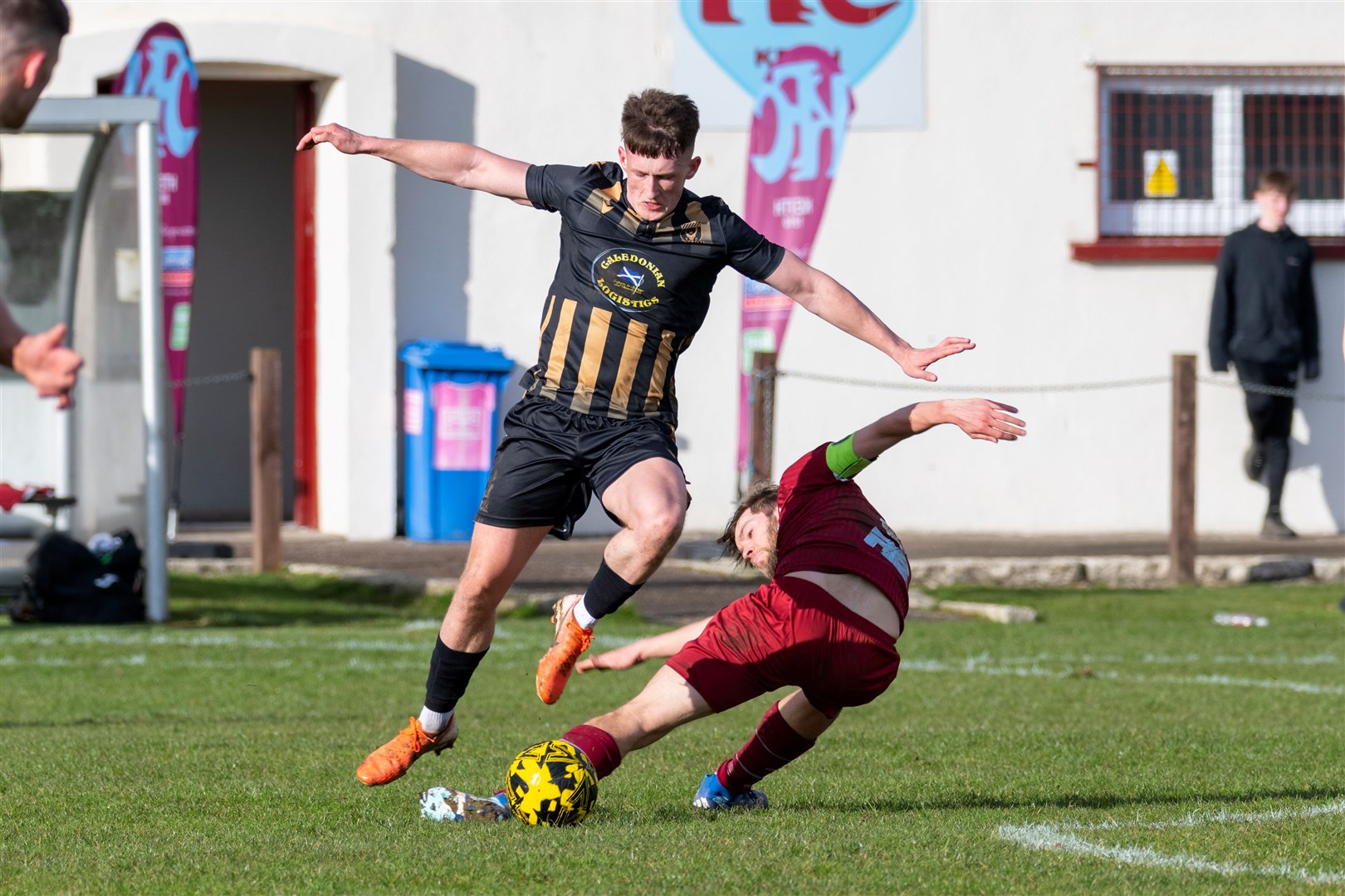 Lewis Crosbie won it for Huntly with a late strike at Keith. Picture: Beth Taylor