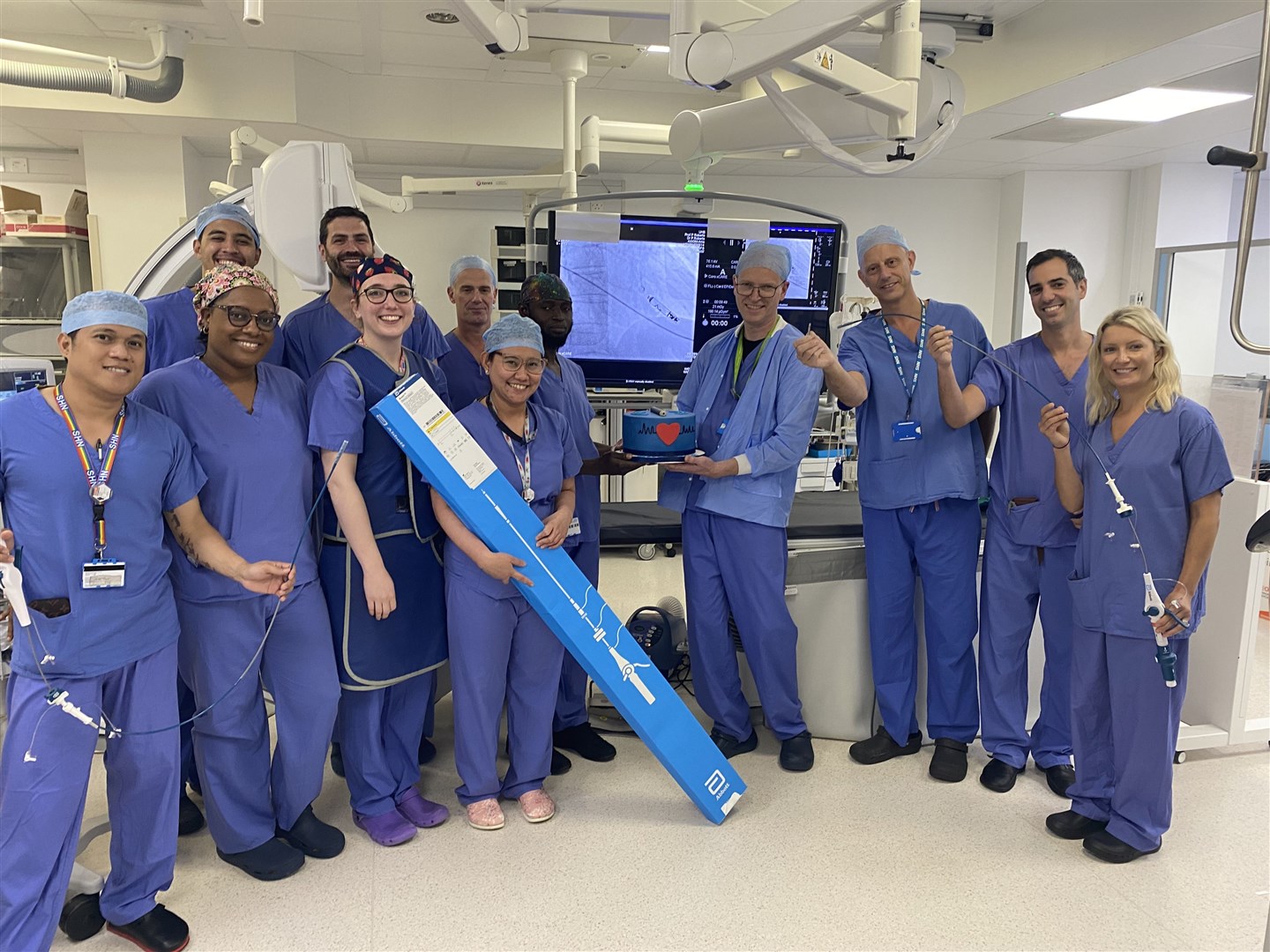 The surgical team at University Hospital Southampton who carried out the pacemaker implant (UHS/PA)