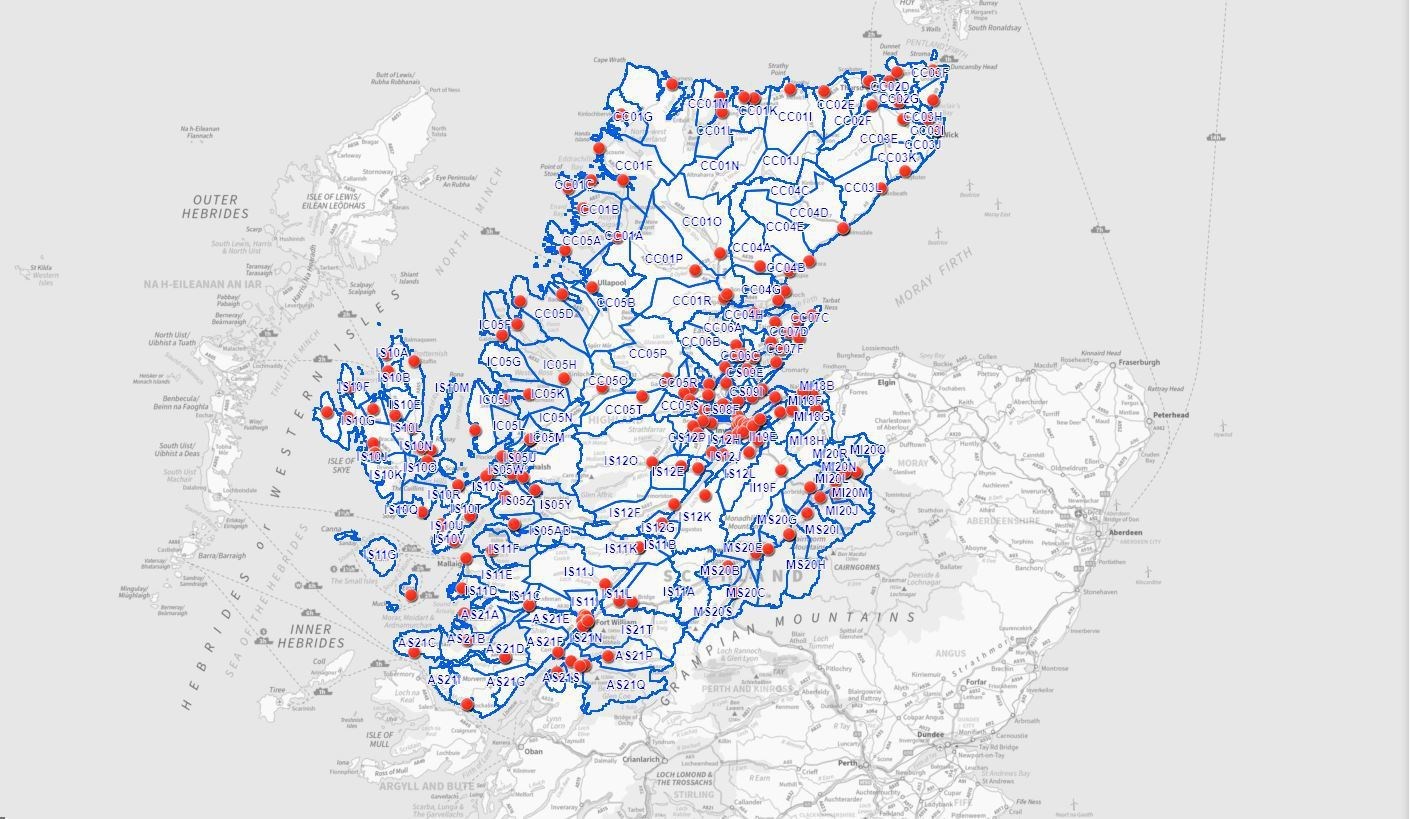 Polling stations across the Highlands for the 2024 UK general election.