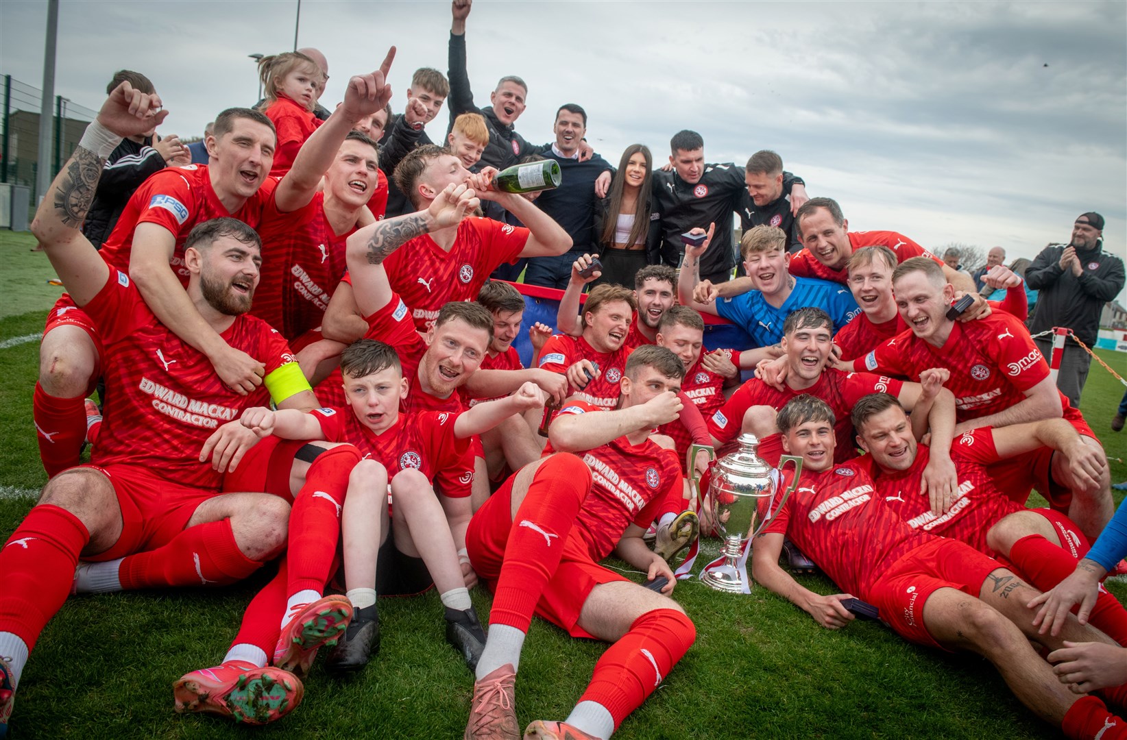 Brora Rangers celebrate winning the Highland League. Picture: Callum Mackay