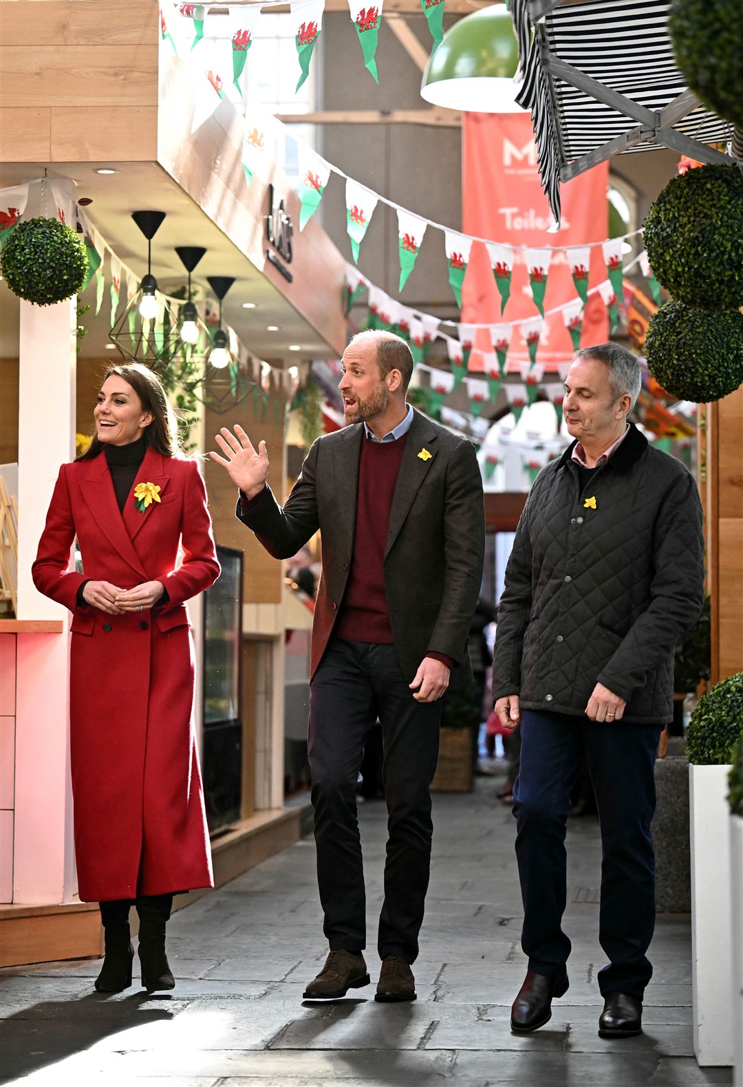 The Prince and Princess of Wales visiting Pontypridd Market in Wales (Ben Stansall/PA)