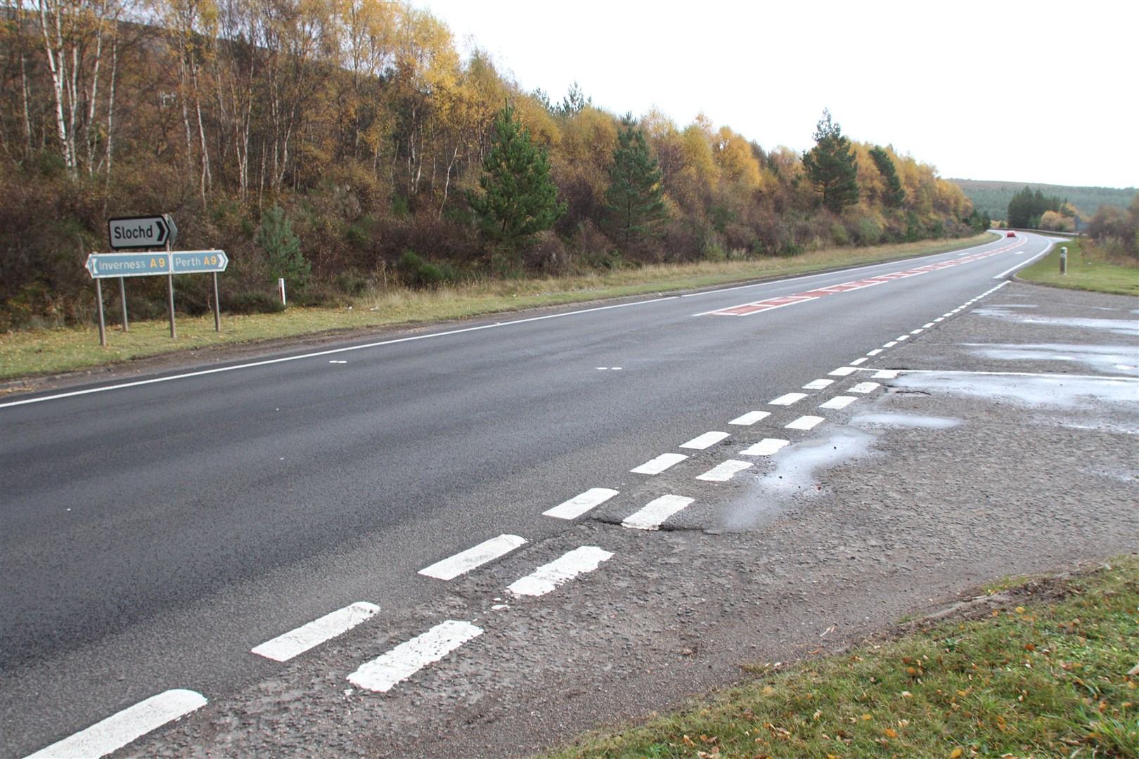 The exit onto the A9 at the Slochd which will have to be used to head south. There have been several fatal accidents on the stretch in recent months and the exit can be treacherous in winter.