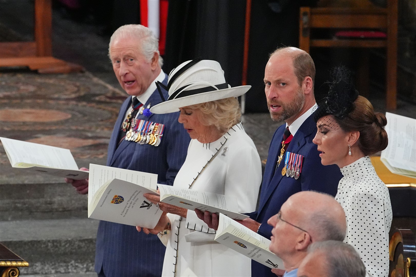 The royal family at the service in Westminster Abbey (Aaron Chown/PA)