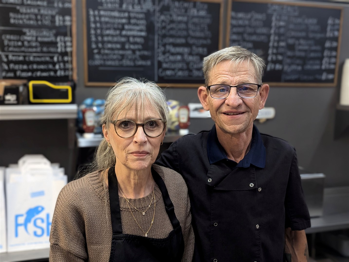 HELLO, MR CHIPS! William and Alison want to say ‘Thanks’ to all those who have supported them in their first 10 years at the Royal Fish Bar.