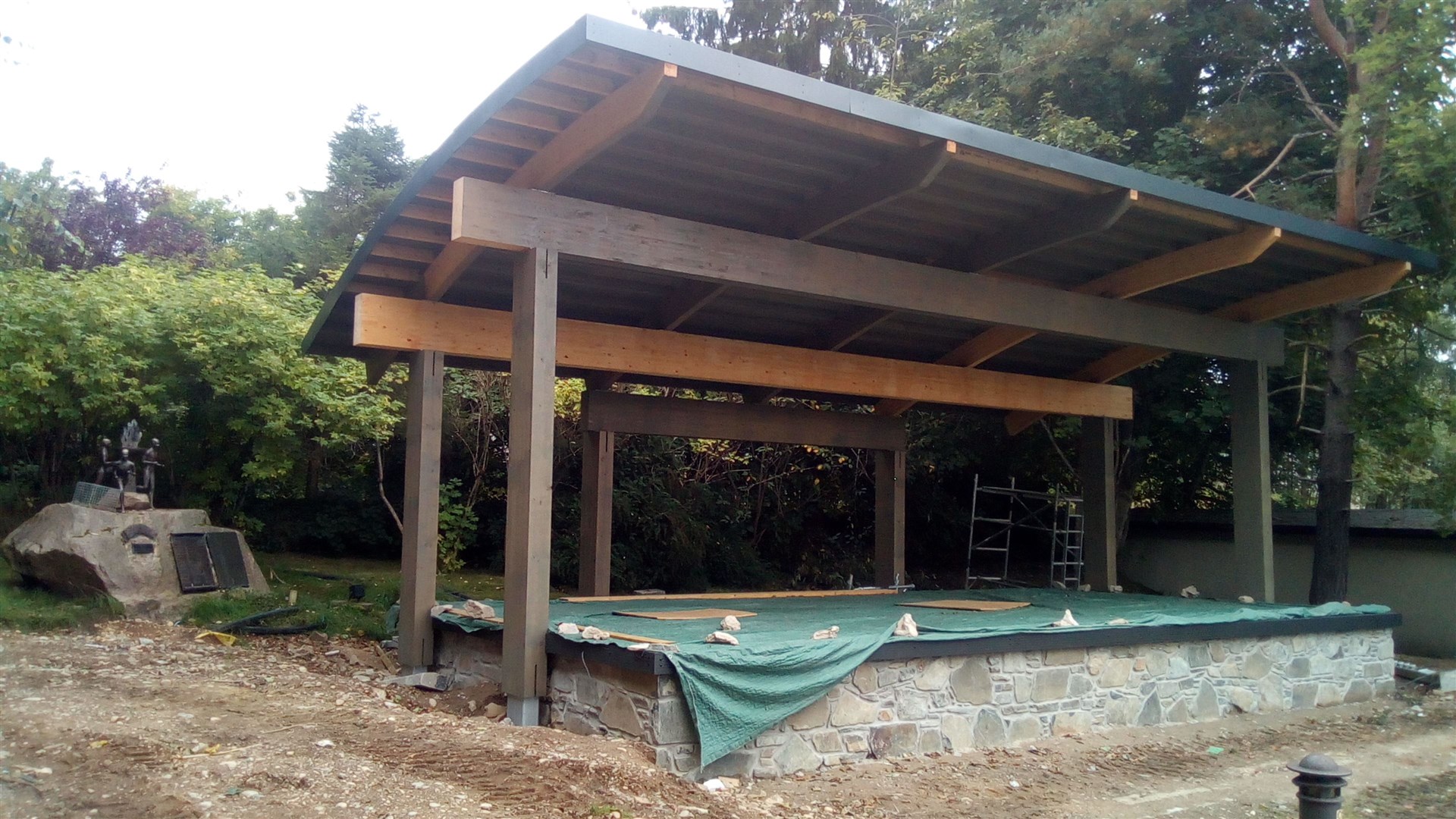 Culture in the making at Aviemore: could the new roofed bandstand on The Green be the scene of joint Scottish and Italian productions?