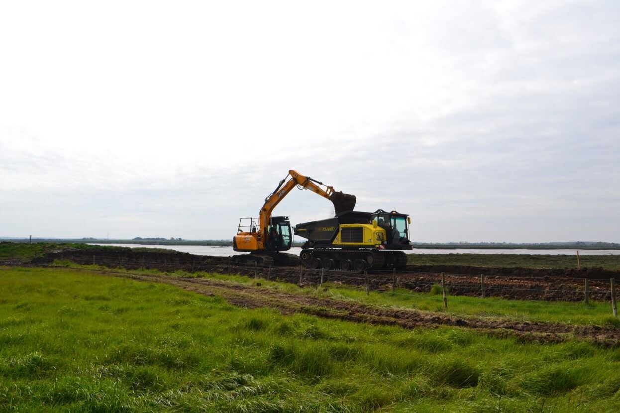 Work was undertaken to lower a sea embankment at Northey Island in Essex (Ruth McKegney/National Trust/PA)