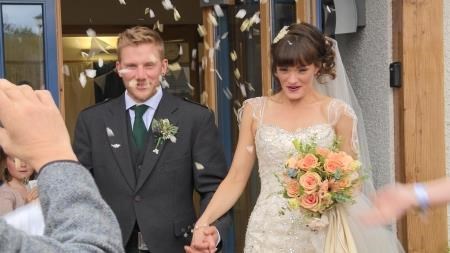 Ruari and Adele pictured on their big day