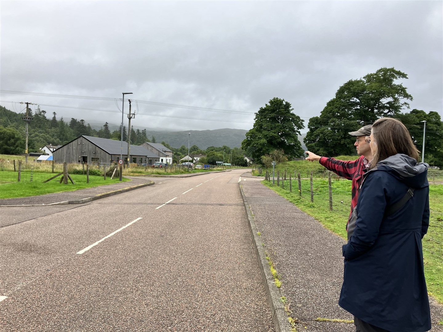 Ariane Burgess in Strontian with Jamie Macintyre to discuss house building projects.