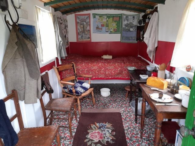 The restored caravan still retains many of its original features.