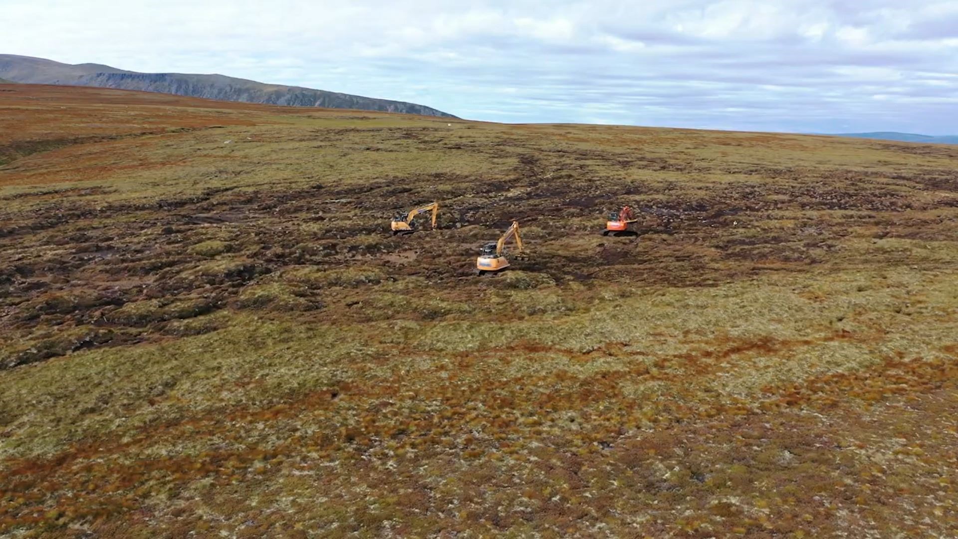 Peatland restoration work at An Lurg on the Abernethy reserve. Photo: RSPB Scotland