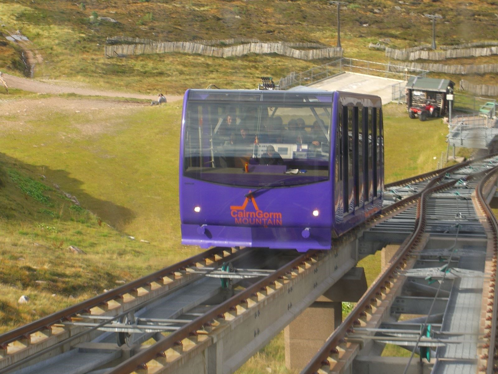 The funicular is currently out of service at Cairngorm Mountain.