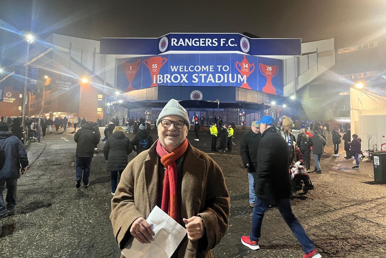 Charlie Whelan at Ibrox for the Spurs game.