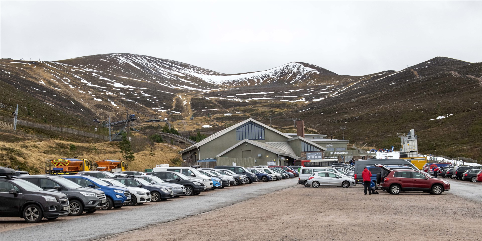 The Coire Cas car park at Cairngorm Mountain is to be improved to create a better sense of arrival. Picture: Trevor Martin/HIE.