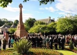 An earlier remembrance ceremony at Cavell Gardens to mark 100 years since the start of the Battle of the Somme.