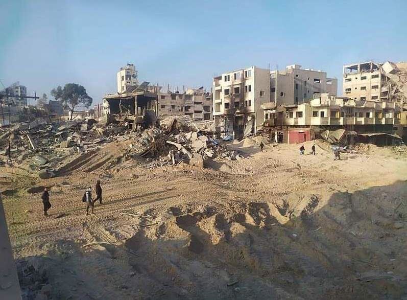 The bombardment of Gaza has reduced areas to rubble.