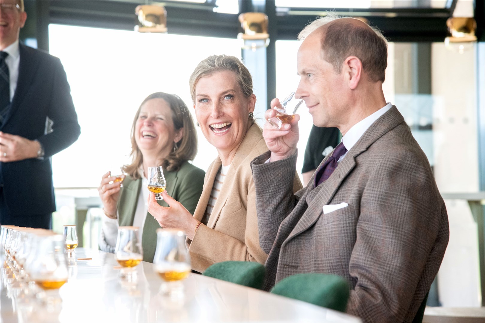 The royal couple took part in a whisky tasting. Picture: Daniel Forsyth.