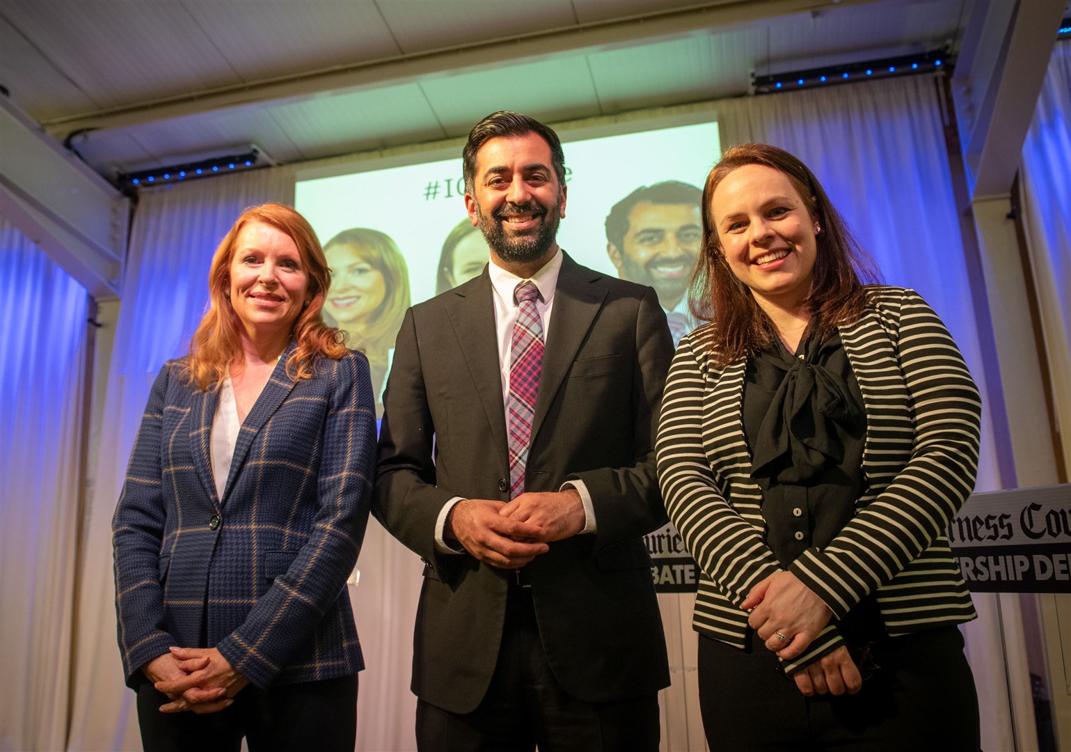 Ash Regan, Humza Yousaf and Kate Forbes. Picture: Callum Mackay..