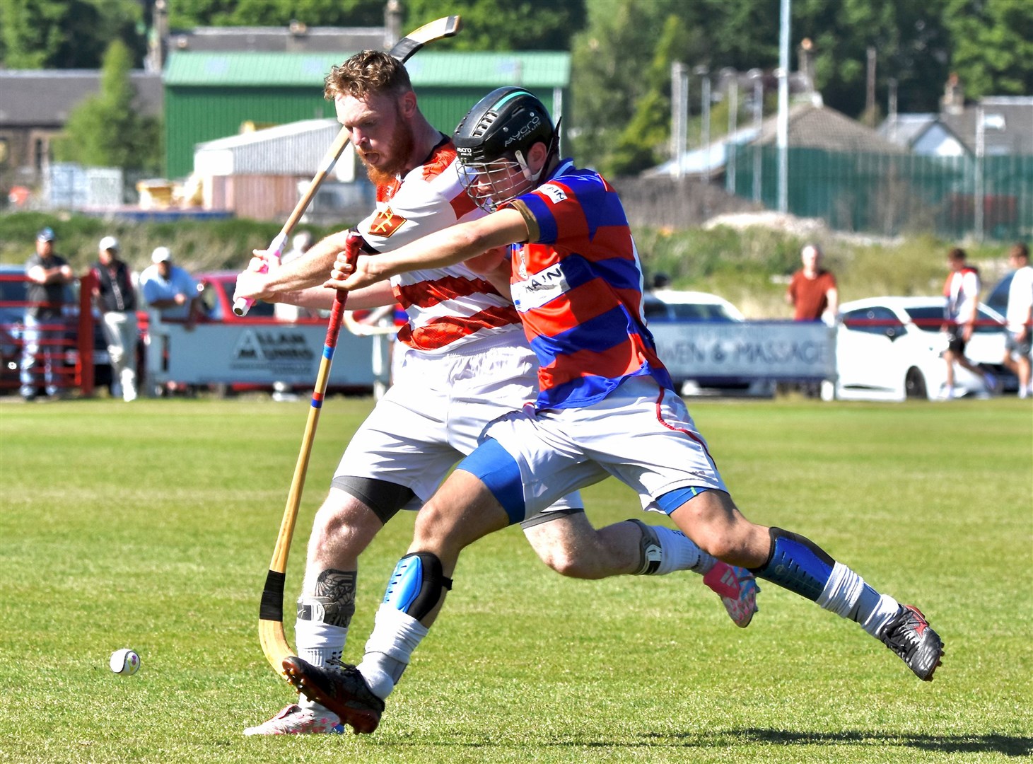 Eoin Baikie and Lochaber's Gregor MacDonald challenge for the ball. Picture: Fiona Young.