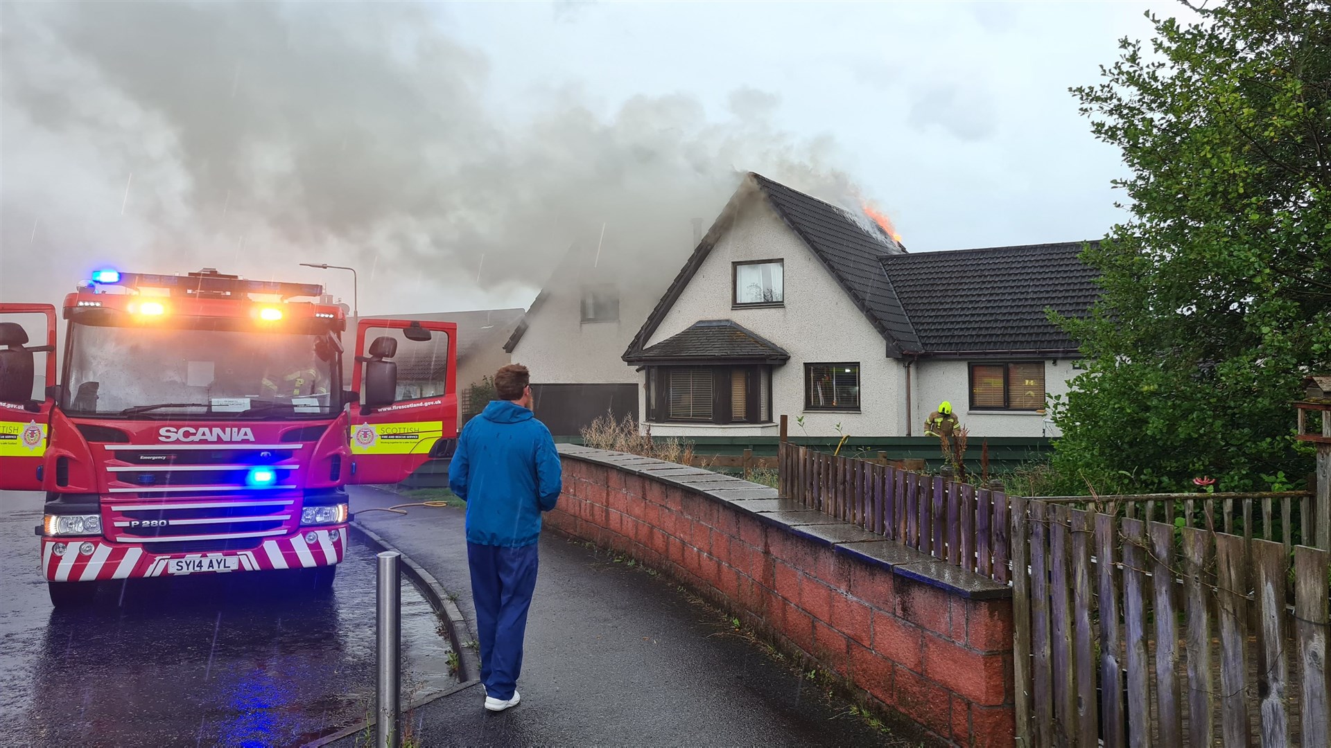 Fire appliances were sent from Aviemore and Grantown to tackle the fire which is understood to have broken out during a big storm earlier this morning.