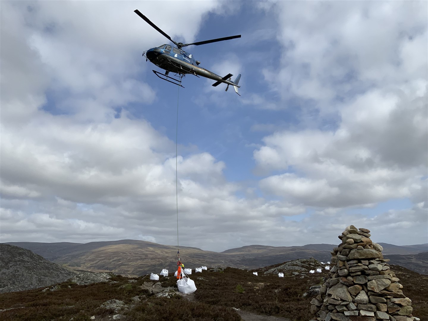 Help from above: work going on today above Kingussie