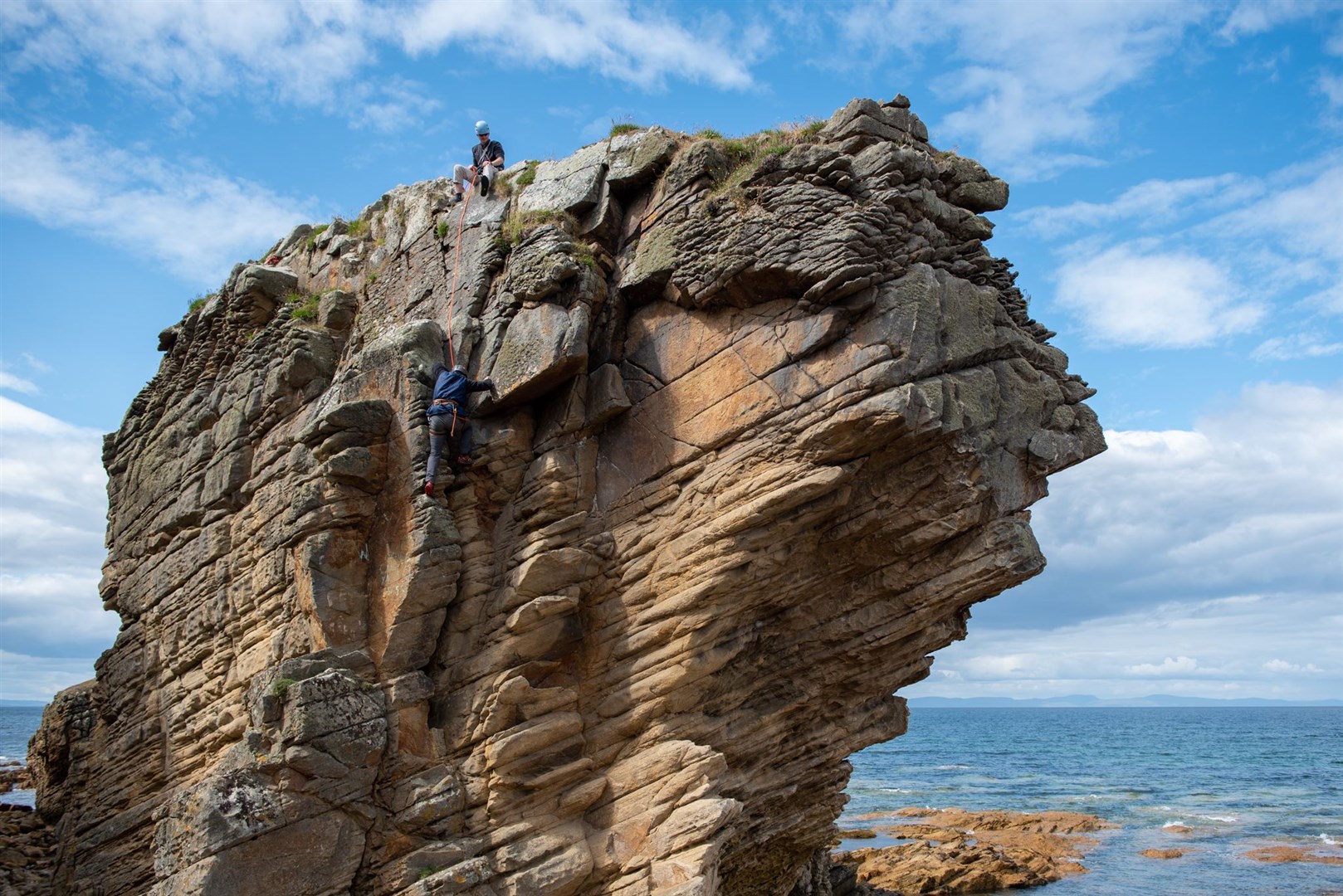 Top of the world! Abernethy took a party climbing as the centre got back into the great outdoors