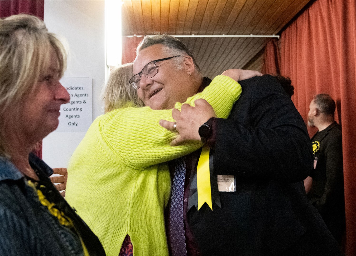 SNP Graham Leadbitter wins.Moray West, Nairn and Strathspey Election Count at Elgin Town Hall. Picture: Daniel Forsyth.