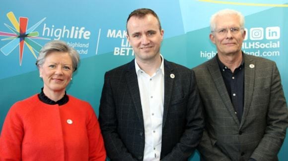 NEW DIRECTORS AT HIGH LIFE HIGHLAND: Valerie Graham with Michael Boylan and Andrew Button.