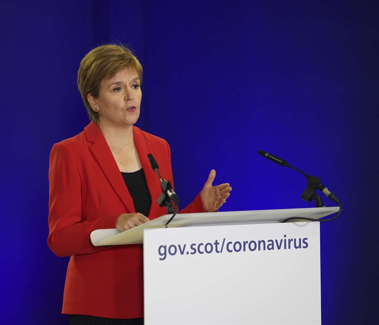 First Minister Nicola Sturgeon has said face masks will no longer be required in classrooms from end of this month.