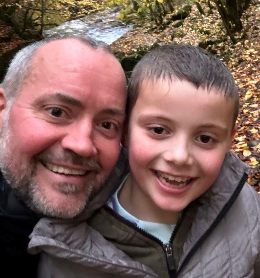 Highland Heroes 2025 carer nominee Liam Bremner with son Cameron.