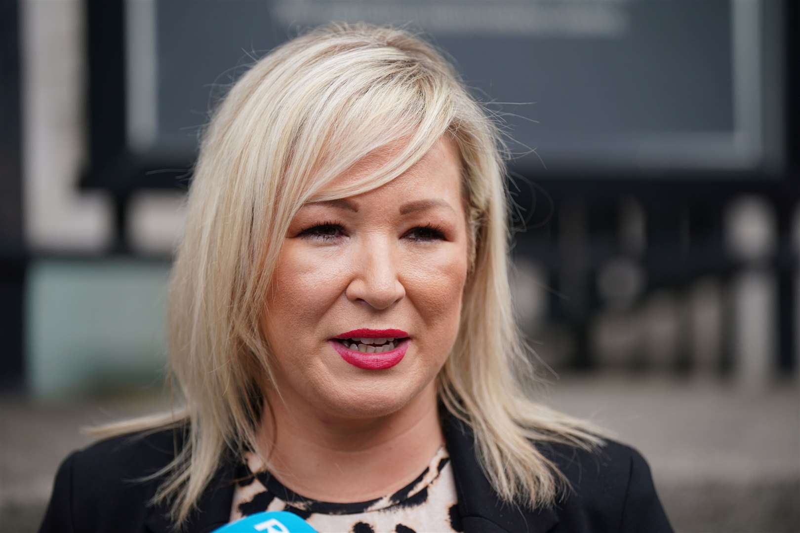 Sinn Fein Stormont leader Michelle O’Neill leaving Government Buildings in Dublin after meeting Irish premier Micheal Martin (Niall Carson/PA)