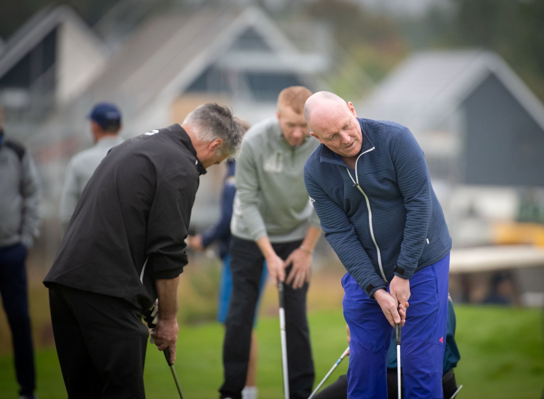 The practice greens and driving range were both busy places ahead of the pro-am tournament teeing off.