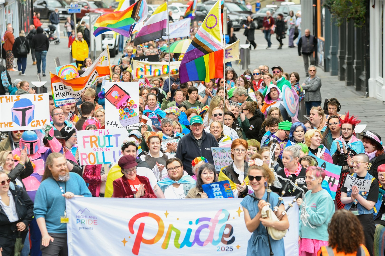 The Highland Pride 2025 parade through Inverness city centre. Picture: Daniel Forsyth