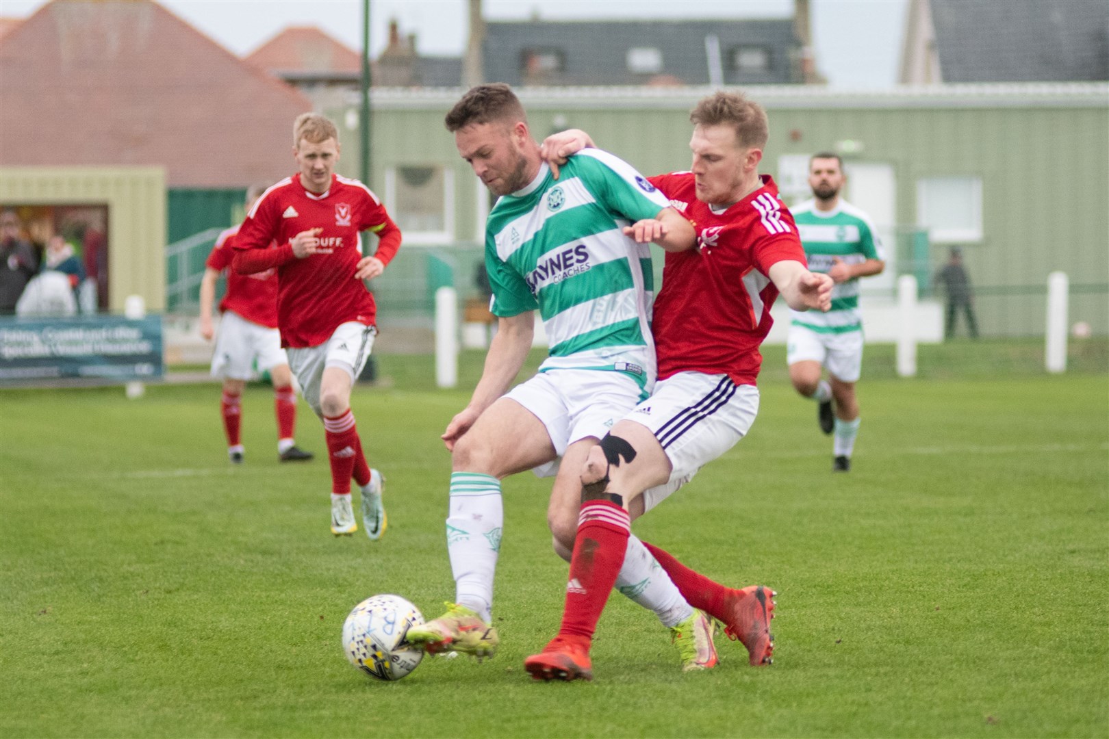 Josh Peters was Buckie's goal hero yet again. Picture: Daniel Forsyth.