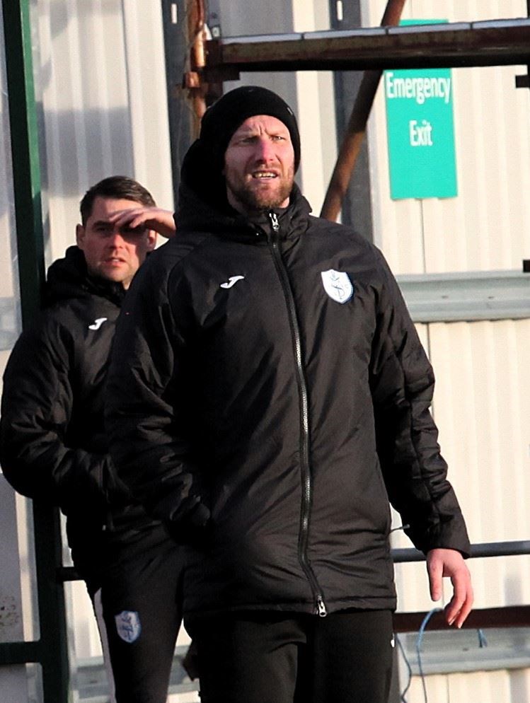 Ryan Esson on the touchline at Seafield Park.
