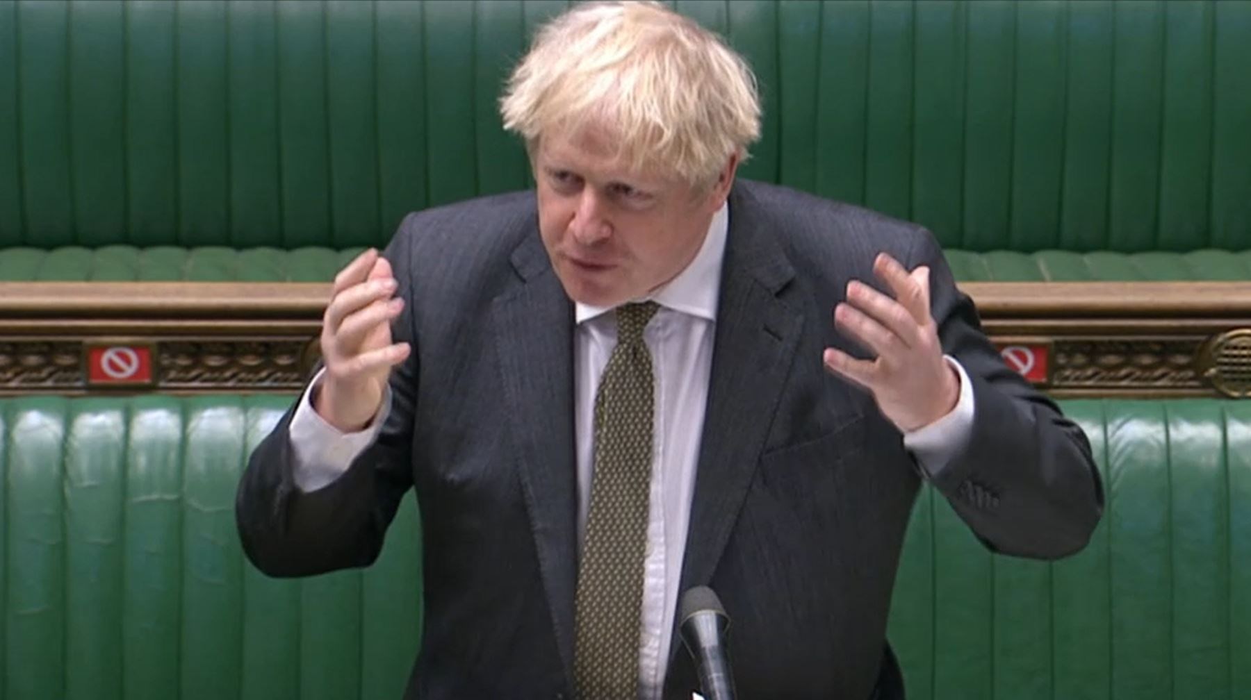 Prime Minister Boris Johnson speaks during Prime Minister’s Questions (PA)
