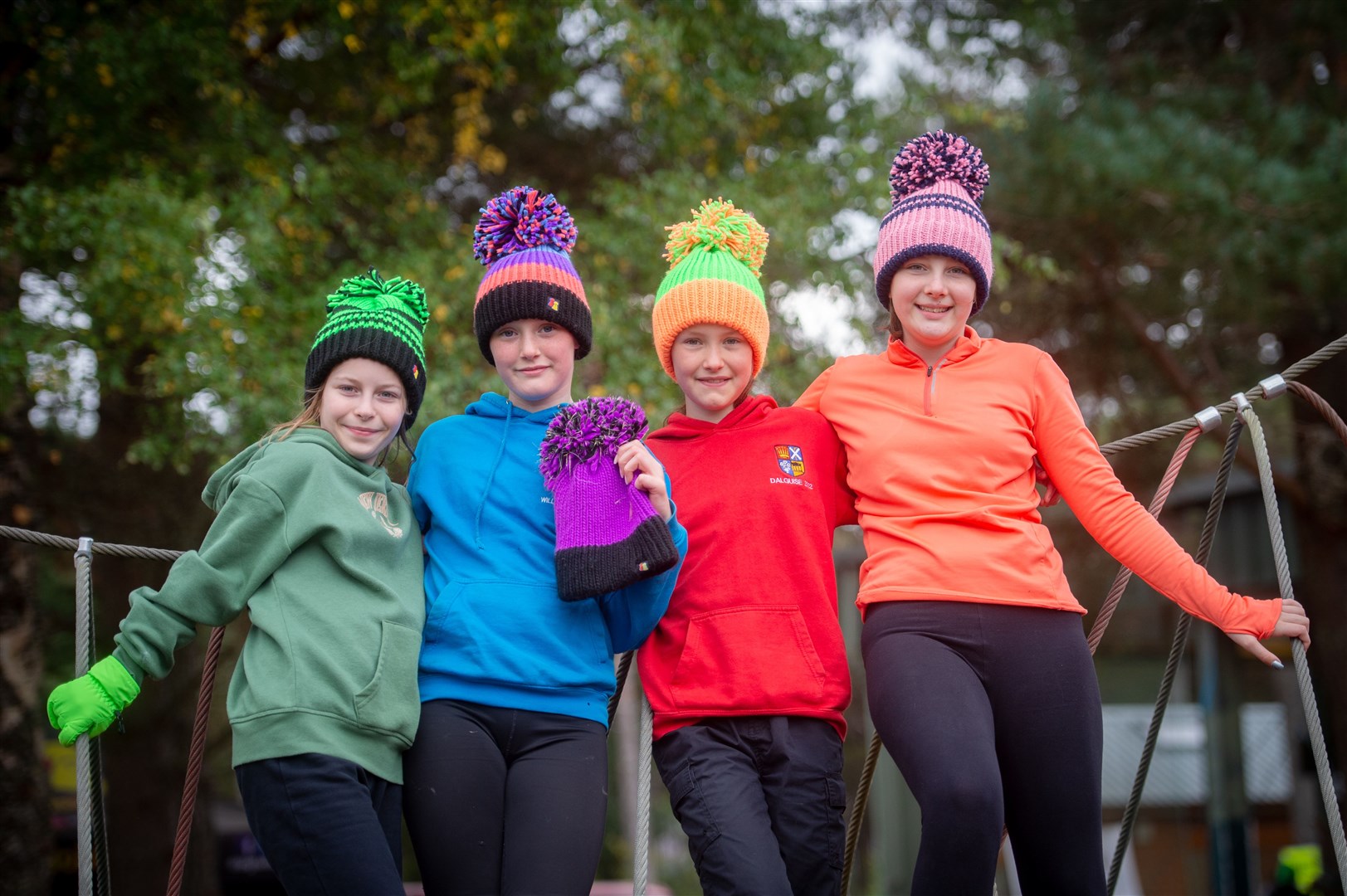 A colourful crew: Sophie Allen, Jess Barron, Lissie Barron and Eilidh Allen. Picture: Callum Mackay.