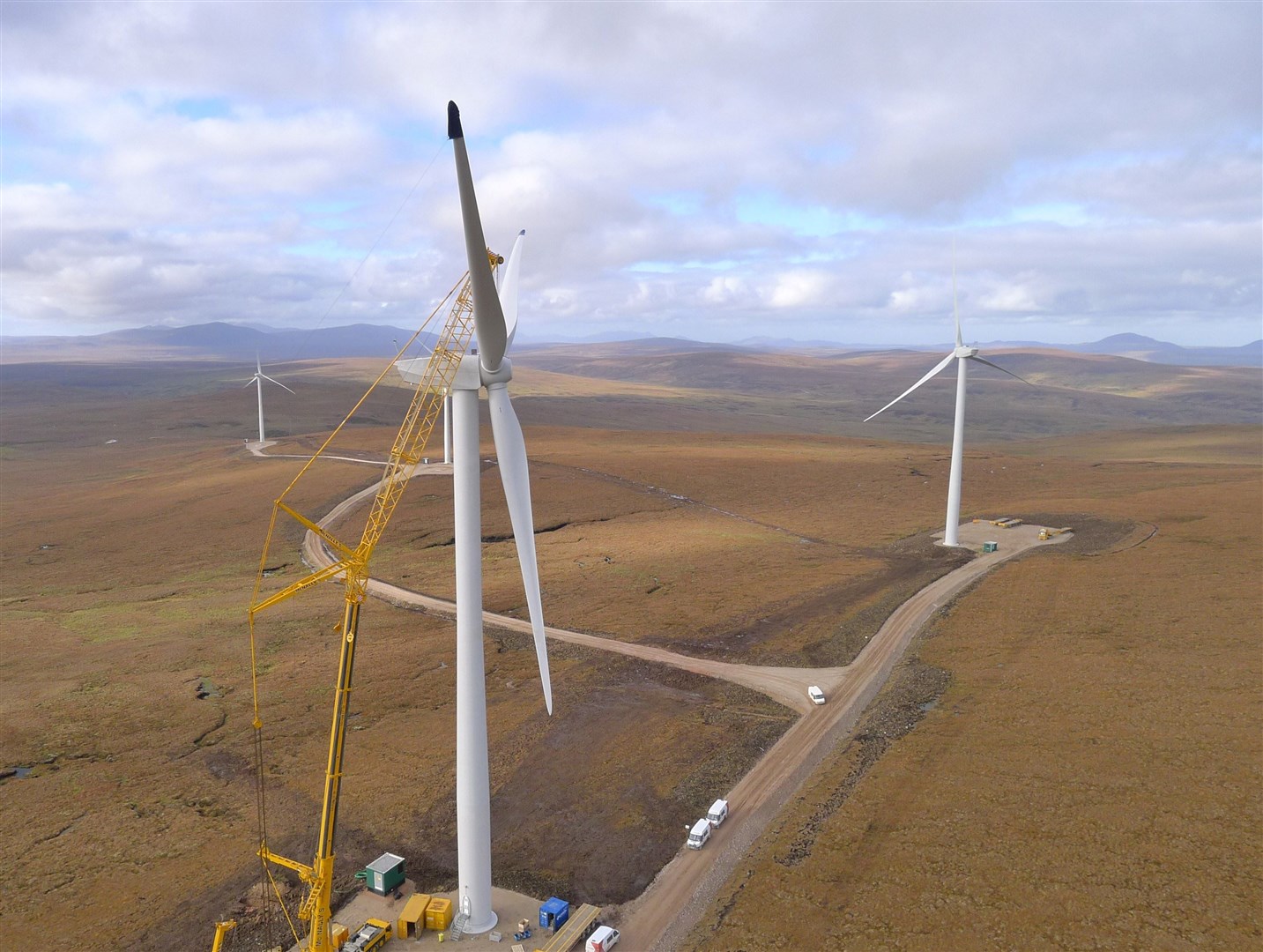 Gordonbush wind farm under construction