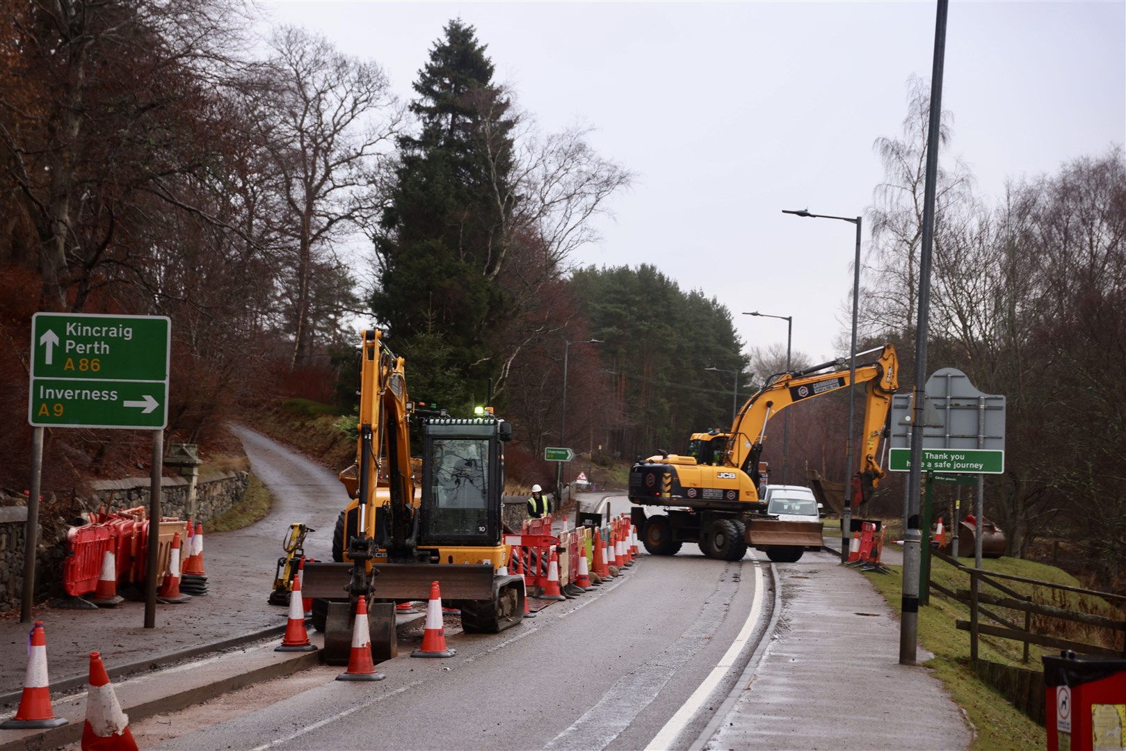 Disruption has arisen from roadworks at the northern end of the town.