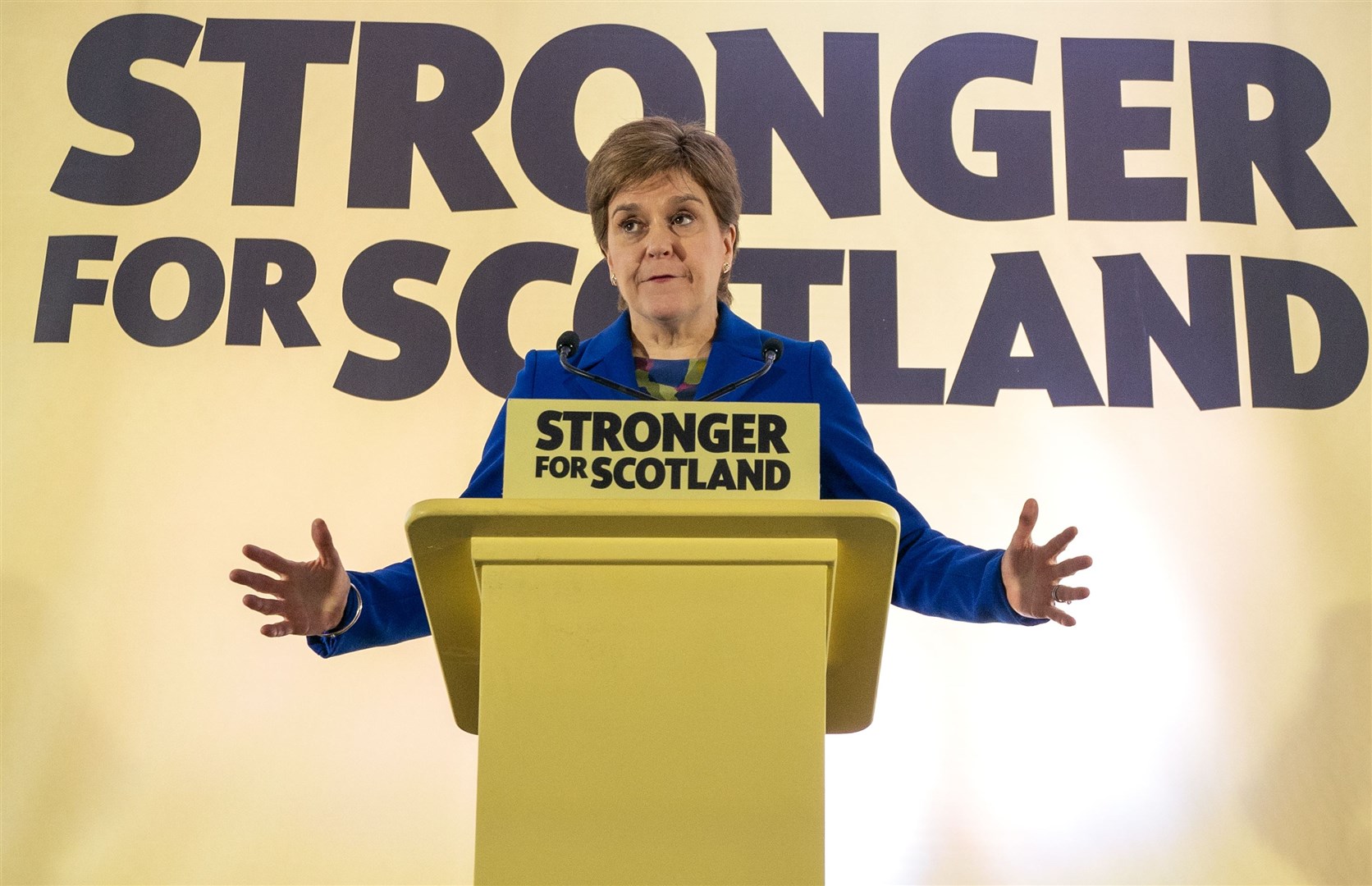 Nicola Sturgeon issues a statement following the decision by judges at the UK Supreme Court in London that the Scottish Parliament does not have the power to hold a second referendum on independence (Jane Barlow/PA)